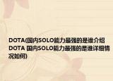 DOTA(国内SOLO能力最强的是谁介绍 DOTA 国内SOLO能力最强的是谁详细情况如何)