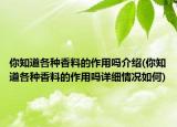 你知道各种香料的作用吗介绍(你知道各种香料的作用吗详细情况如何)
