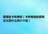 爱情是卡布奇诺（卡布奇诺的爱情含义是什么简介介绍）