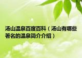 汤山温泉百度百科（汤山有哪些著名的温泉简介介绍）