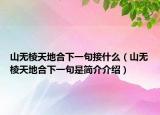 山无棱天地合下一句接什么（山无棱天地合下一句是简介介绍）
