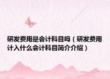 研发费用是会计科目吗（研发费用计入什么会计科目简介介绍）