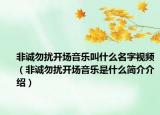 非诚勿扰开场音乐叫什么名字视频（非诚勿扰开场音乐是什么简介介绍）