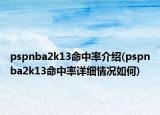 pspnba2k13命中率介绍(pspnba2k13命中率详细情况如何)