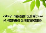 cskey1.6密码是什么介绍(cskey1.6密码是什么详细情况如何)