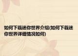 如何下载迷你世界介绍(如何下载迷你世界详细情况如何)