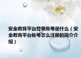 安全教育平台登录账号是什么（安全教育平台帐号怎么注册的简介介绍）