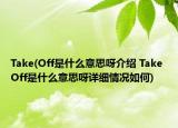 Take(Off是什么意思呀介绍 Take Off是什么意思呀详细情况如何)