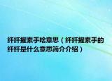 纤纤擢素手啥意思（纤纤擢素手的纤纤是什么意思简介介绍）