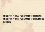 泰山上的＂虫二＂两字是什么意思介绍(泰山上的＂虫二＂两字是什么意思详细情况如何)