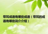 带耳成语有哪些成语（带耳的成语有哪些简介介绍）