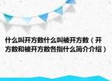什么叫开方数什么叫被开方数（开方数和被开方数各指什么简介介绍）