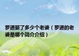 罗通娶了多少个老婆（罗通的老婆是哪个简介介绍）