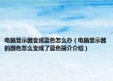 电脑显示器变成蓝色怎么办（电脑显示器的颜色怎么变成了蓝色简介介绍）