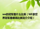 we的冠军是什么比赛（WE拿世界冠军是哪场比赛简介介绍）