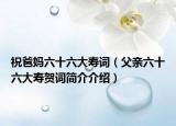 祝爸妈六十六大寿词（父亲六十六大寿贺词简介介绍）
