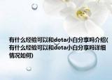 有什么经验可以和dota小白分享吗介绍(有什么经验可以和dota小白分享吗详细情况如何)