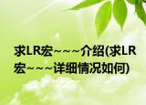求LR宏~~~介绍(求LR宏~~~详细情况如何)