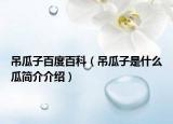 吊瓜子百度百科（吊瓜子是什么瓜简介介绍）
