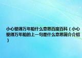 小心驶得万年船什么意思百度百科（小心驶得万年船的上一句是什么意思简介介绍）