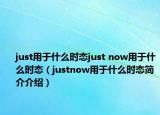 just用于什么时态just now用于什么时态（justnow用于什么时态简介介绍）
