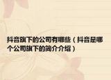 抖音旗下的公司有哪些（抖音是哪个公司旗下的简介介绍）