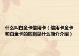 什么叫白金卡信用卡（信用卡金卡和白金卡的区别是什么简介介绍）