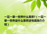 一花一草一世界什么意思?（一花一草一世界是什么意思这句话简介介绍）