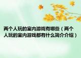 两个人玩的室内游戏有哪些（两个人玩的室内游戏都有什么简介介绍）