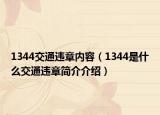 1344交通违章内容（1344是什么交通违章简介介绍）