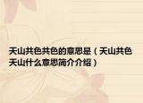 天山共色共色的意思是（天山共色天山什么意思简介介绍）