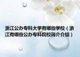 浙江公办专科大学有哪些学校（浙江有哪些公办专科院校简介介绍）
