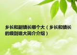 乡长和副镇长哪个大（乡长和镇长的级别谁大简介介绍）