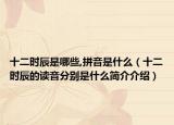 十二时辰是哪些,拼音是什么（十二时辰的读音分别是什么简介介绍）