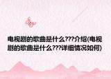 电视剧的歌曲是什么???介绍(电视剧的歌曲是什么???详细情况如何)