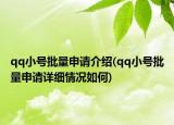 qq小号批量申请介绍(qq小号批量申请详细情况如何)