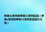 苹果Xs系列和苹果11系列区别（苹果x系列和苹果11系列区别简介介绍）