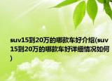 suv15到20万的哪款车好介绍(suv15到20万的哪款车好详细情况如何)