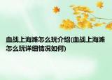 血战上海滩怎么玩介绍(血战上海滩怎么玩详细情况如何)