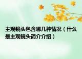 主观镜头包含哪几种情况（什么是主观镜头简介介绍）
