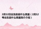 2月12日出生的是什么星座（2月12号出生是什么星座简介介绍）