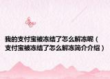 我的支付宝被冻结了怎么解冻呢（支付宝被冻结了怎么解冻简介介绍）