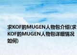 求KOF的MUGEN人物包介绍(求KOF的MUGEN人物包详细情况如何)