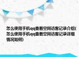 怎么使用手机qq查看空间访客记录介绍(怎么使用手机qq查看空间访客记录详细情况如何)