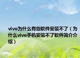 vivo为什么有些软件安装不了（为什么vivo手机安装不了软件简介介绍）
