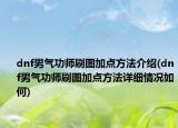 dnf男气功师刷图加点方法介绍(dnf男气功师刷图加点方法详细情况如何)
