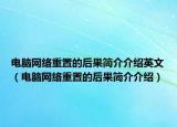 电脑网络重置的后果简介介绍英文（电脑网络重置的后果简介介绍）