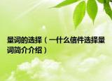 量词的选择（一什么信件选择量词简介介绍）