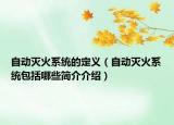 自动灭火系统的定义（自动灭火系统包括哪些简介介绍）