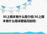 3G上网本有什么用介绍(3G上网本有什么用详细情况如何)